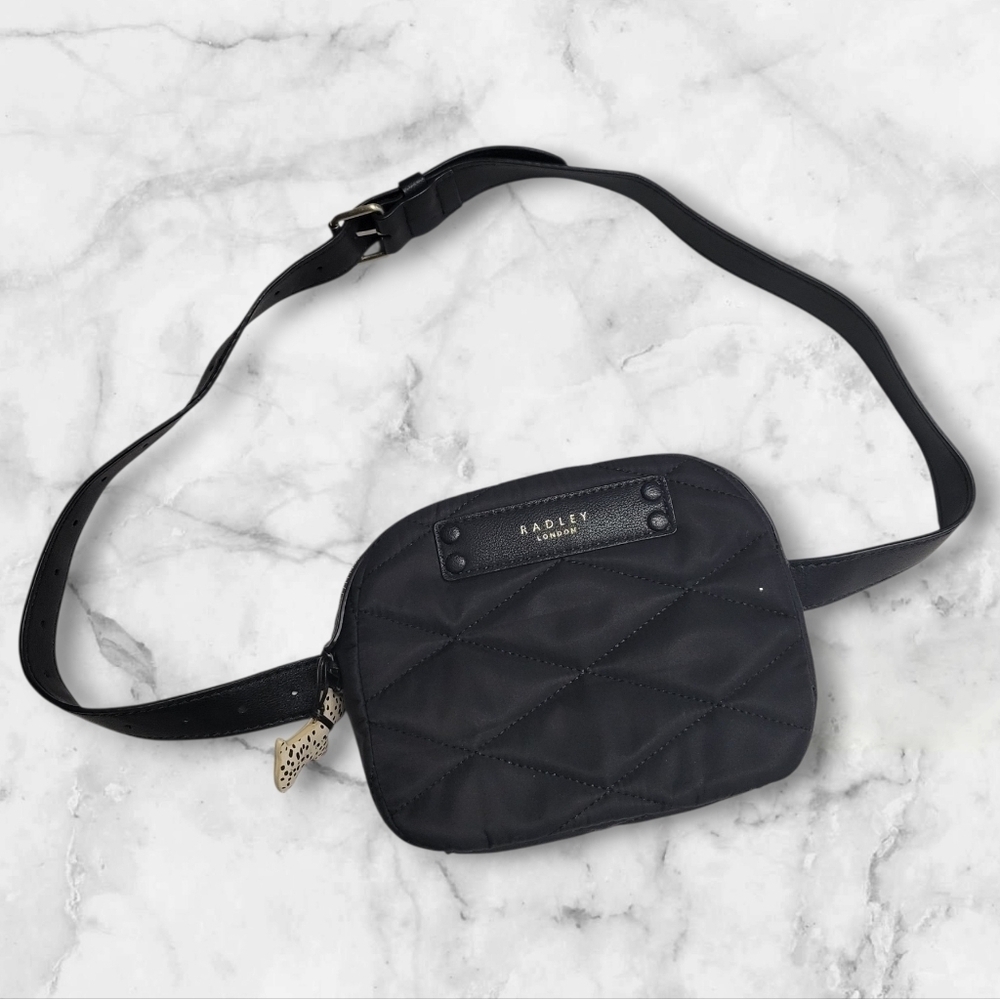 Radley London Charleston Quilt Belt Bag Purse Black